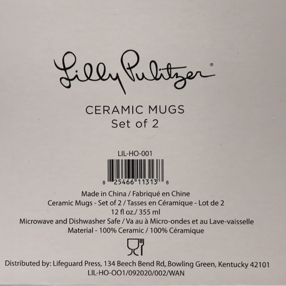 Lilly Pulitzer floral ceramic mugs New in Box - Picture 8 of 8